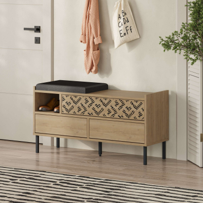 Stol për koridor Decortie Heaton, 110x37x56cm, kafe e hapur