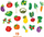 Puzzle edukativ CzuCzu Fruits and Vegetables, çifte frutash dhe perimesh, shumëngjyrësh