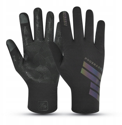 Doreza sportive Proskary Anti-slip L, touchscreen, të zeza