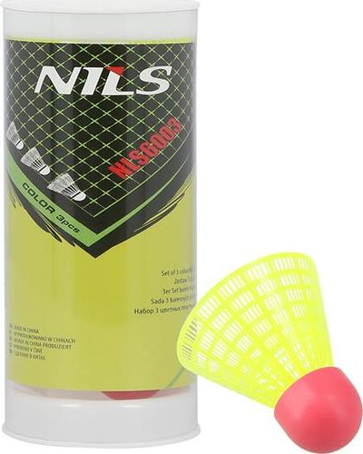 Shuttlecock Speedminton Nils NLS6003, set 3 copë, najlon, e verdhë
