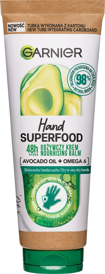 Krem duarsh Garnier Hand Superfood me vaj avokado dhe omega 6, 75 ml