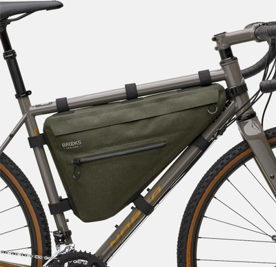 Çantë kornize biçiklete Brooks Scape Full Frame Bag, 5L, e papërshkueshme nga uji IPX4, jeshile Mud Green