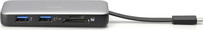 Docking station udhëtimi Digitus USB C, 7 porta, HDMI 4K, gri