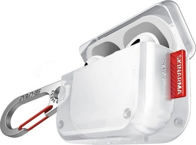 Kapak mbrojtës Skinarma Saido për AirPods Pro 2, transparent, me karabinë metalike
