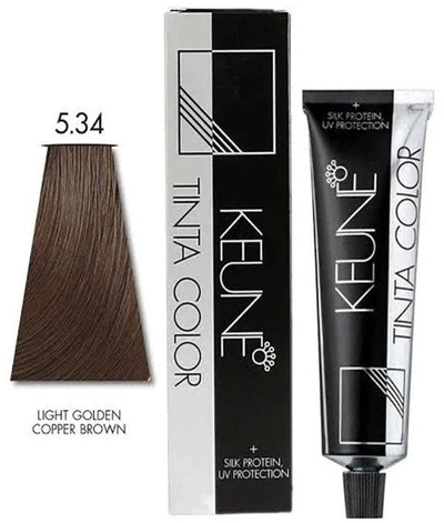 Bojë flokësh Keune Tinta Color 5.34, permanente, 60 ml, kafe e çelët bakër