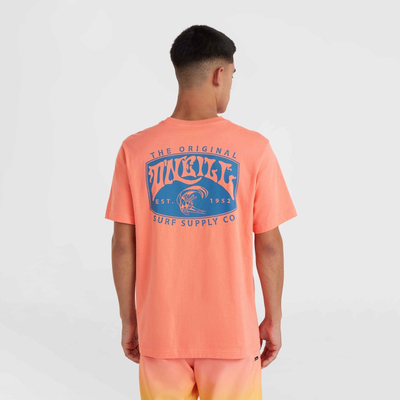 Bluzë me mëngë të shkurtra O'Neill Beach Graphic, 100% pambuk, për meshkuj, portokalli