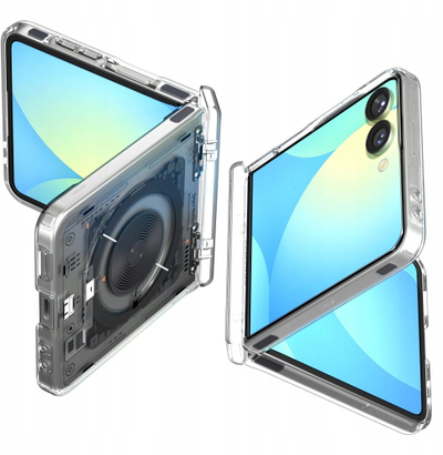 Këllëf telefoni Spigen Ultra Hybrid Pro MagFit për Galaxy Z Flip 7, me mbrojtje menteshe, me magnet Qi2.1, transparent Neo One