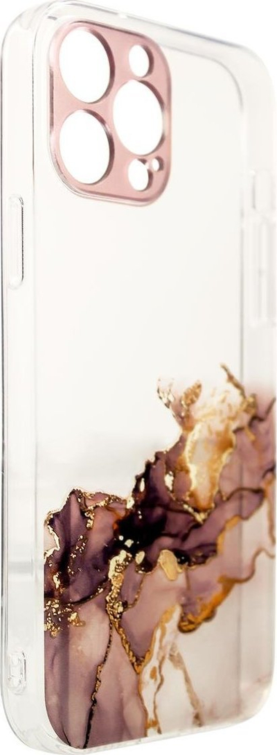 Mbrojtëse telefoni Marble për iPhone 12 Pro Max, TPU e butë, transparente, rozë mermeri