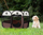 Пренослив кафез Leobert Playpen модел 15080, 74x74x43cm, за кучиња и мачки, кафен
