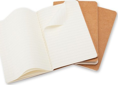Set me fletore Moleskine Cahier P, 9x14cm, me vija, ngjyrë rëre