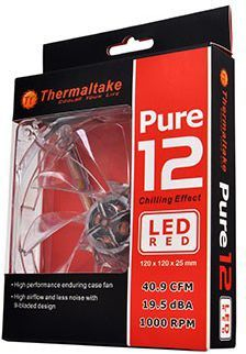 Ftohës Thermaltake Pure LED, 120 mm, i kuq