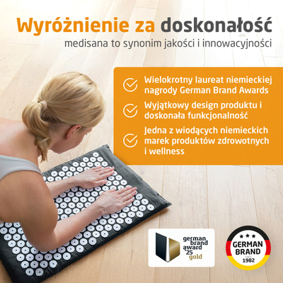 Tapet akupresure Medisana MM 100, funksion ngrohjeje, me çantë ruajtjeje, gri