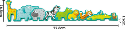 Puzzle druri Hape Alphabet and Animal Parade, 26 copa, dyansh, shumëngjyrësh
