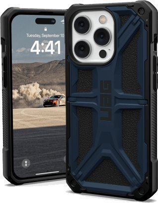 Mbrojtëse telefoni UAG Monarch për iPhone 14 Pro, rezistente ndaj goditjeve, blu mallard