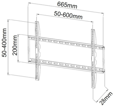 Mbajtëse TV Techly ICA-PLB-162L, deri 65", e zezë