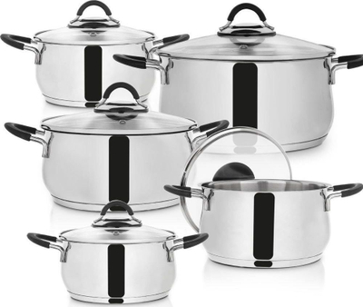 Set tenxheresh DALIE, çelik inox, 10 copë, argjend