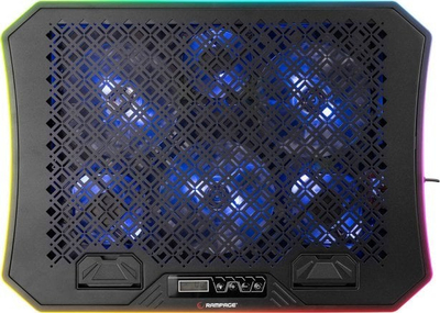Mbajtëse ftohëse për laptop Rampage Metafor, 19", 6 ventilatorë, RGB, e zezë