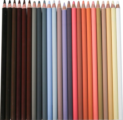 Set lapsash me ngjyra H&amp;B Colored Pencils Portrait, bërthamë e butë 4mm, 24 ngjyra, kuti metalike