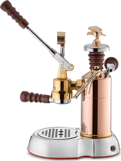 Makina espresso La Pavoni Esperto Edotto, leva profesionale, bojler me ngrohje të shpejtë, gold silver