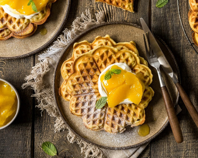 Aparat për waffle Rommelsbacher WA 1250, 1200W, pllaka jo ngjitëse, i zi me argjend