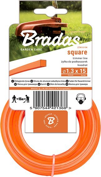 Fije trimeri Bradas ZTK2015K, katrore, 2.0mm, 15m, portokalli