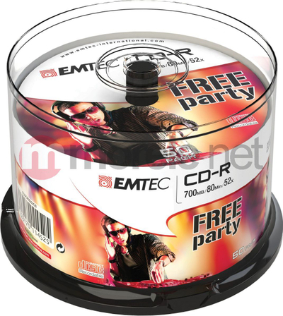Disqe CD R Emtec ECOC805052CB, 700MB, 52x, 50 copë