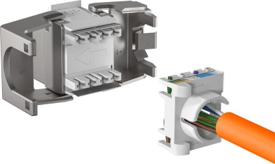 Modul rrjeti EFB RJ45 Keystone Shortbody STP, Cat.6A, 500MHz, i bardhë