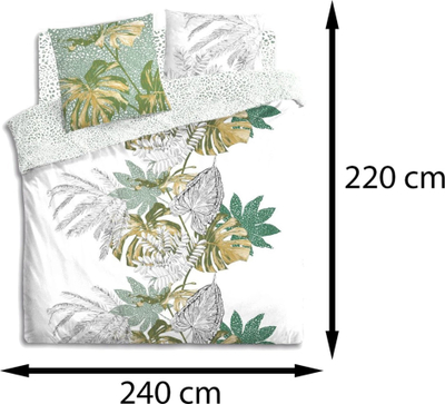 Set mbulesash pambuku Atmosphera Monestera, 240x220 cm, për 2 persona, shumëngjyrëshe