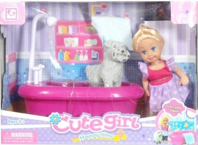 Set lodrash Swede Doll, kukull me qenush edhe vaskë, shumëngjyrësh