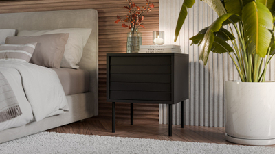 Komodinë anës shtratit Cama MEBLE CORTINA, set 2 copë, 45x40x51 cm, e zezë