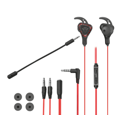 Kufje gaming Trust GXT 408 Cobra, in ear, me mikrofon, të kuqe