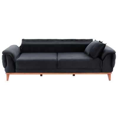 Kauç divan Bennington HM3249.01, 3 vende, shtrat palosës, 240x95x80 cm, i zi