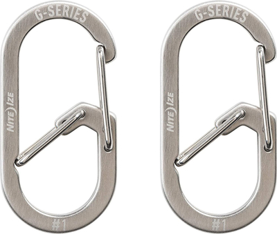 Karabinë Nite Ize G-Series Dual Chamber 1, çelik inox, argjendtë