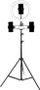 Lampë unazore për selfie ZD67D, LED RGB, tripod 210 cm, e zezë