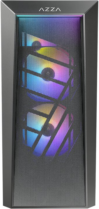 Kуќиште компјутер AZZA Sentinel CSAZ-203A01, ATX Mid Tower, USB 3.0 Type C, црно