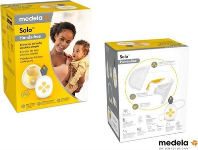 Pompa elektrike gjiri Medela Single Solo Hands Free, me 2 faza, rikarikueshme, e bardhë