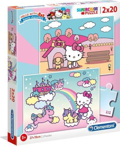 Puzzle Clementoni Super Color Hello Kitty, 2x20 pjesë