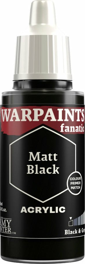 Ngjyrë akrilike The Army Painter Warpaints Fanatic Matt, 18ml, e zezë