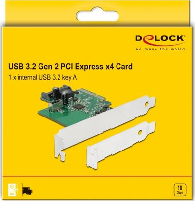 Kartë kontrolluese Delock PCIe 3.0 x4 89029, USB 3.2 Gen 2 20 pin, 10 Gbps, e zezë