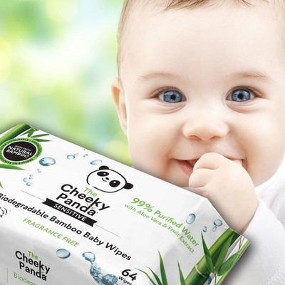 Cheeky Panda Биоразградливи Бамбусови Бебешки Марамчиња, 60 Парчиња