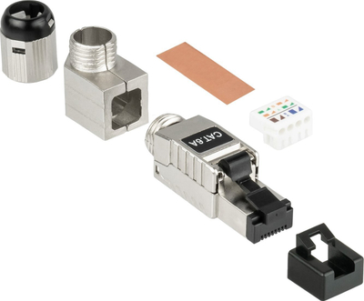 Konektor rrjeti Alcasa GC-N0165 RJ45, straight angled, ngjyr alumini