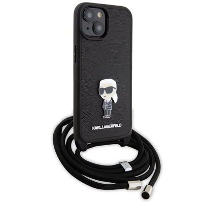Mbulesë telefoni Karl Lagerfeld KLHCP15SSASKNPSK, për iPhone 15 6.1", hardcase, e zezë