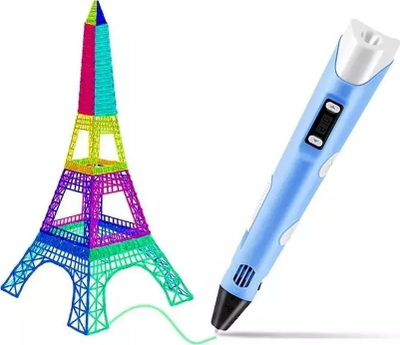 Stilolaps 3D Spin Master FUS3DPENBL, filamente PLA dhe ABS, ekran LCD, blu