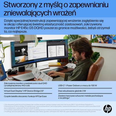 Монитор HP E45c G5, 44.5\", Dual QHD, црн