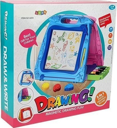 Tabla vizatimi LeanToys Double Sided Drawing Board, dyanshme, me markera dhe magnetë, shumëngjyrëshe