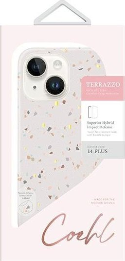 Kllafë telefoni Uniq Coehl Terrazzo për iPhone 14 Plus, mbrojtëse, sandy