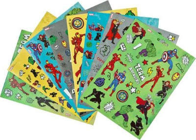 Ngjitësa për kalamajt Marvel Avengers Sticker Block, 8 fletë, shumëngjyrësh