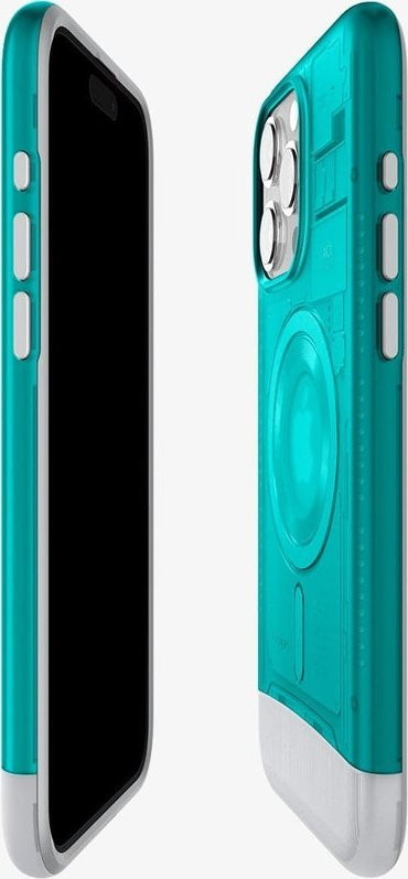Mbulesë telefoni Spigen Classic C1 MagSafe për iPhone 15 Pro, bondi blue, transparente