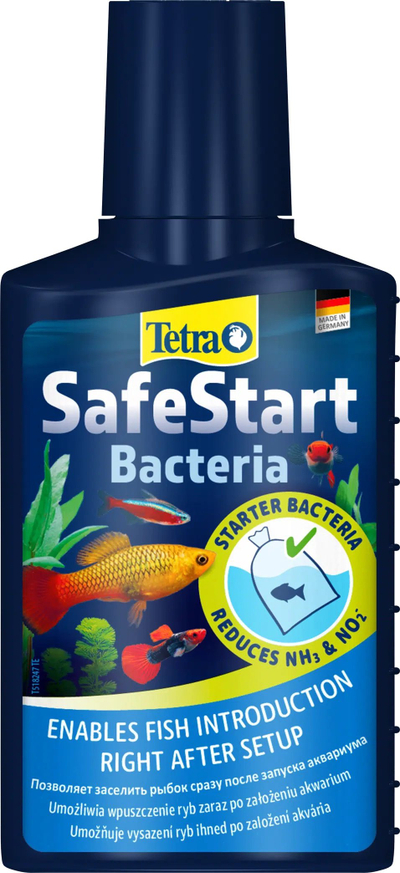 Solucion për akuarium Tetra SafeStart, baktere të gjalla, 100 ml, blu