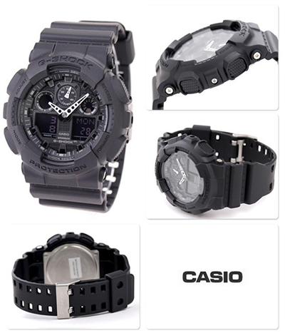 Orë dore për meshkuj Casio The G/G-Shock GA-100-1A1ER, e zezë